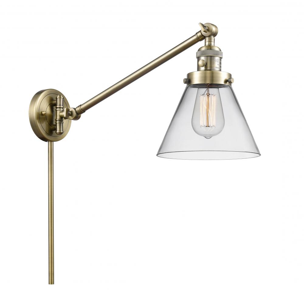 Cone - 1 Light - 8 inch - Antique Brass - Swing Arm