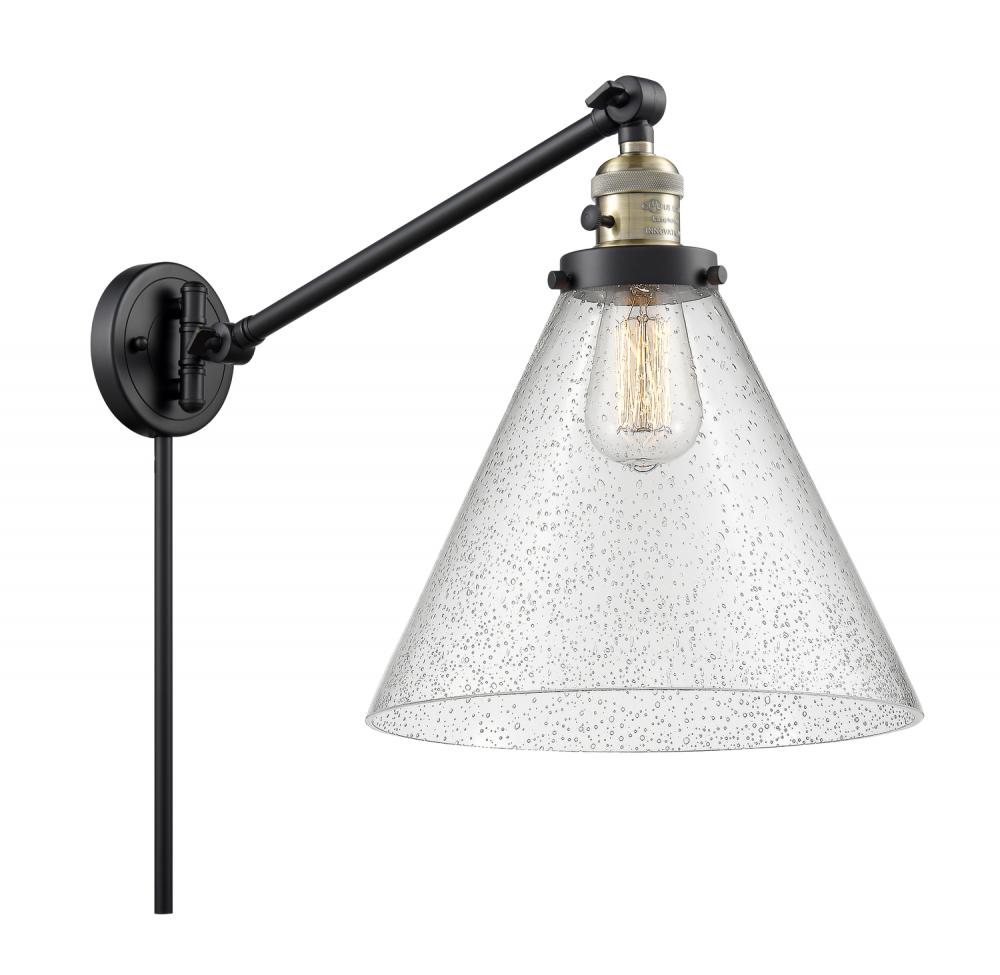 Cone - 1 Light - 12 inch - Black Antique Brass - Swing Arm