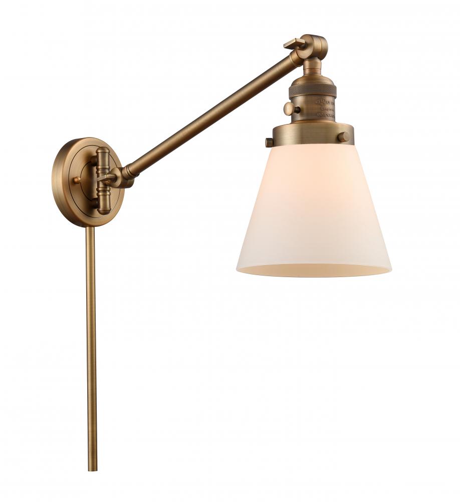 Cone - 1 Light - 8 inch - Brushed Brass - Swing Arm