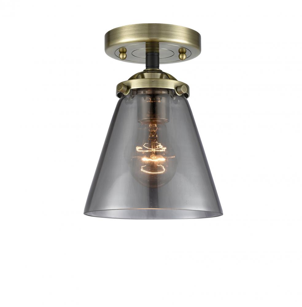 Cone - 1 Light - 6 inch - Black Antique Brass - Semi-Flush Mount