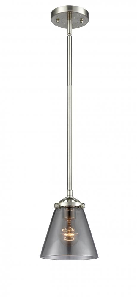 Cone - 1 Light - 6 inch - Brushed Satin Nickel - Cord hung - Mini Pendant