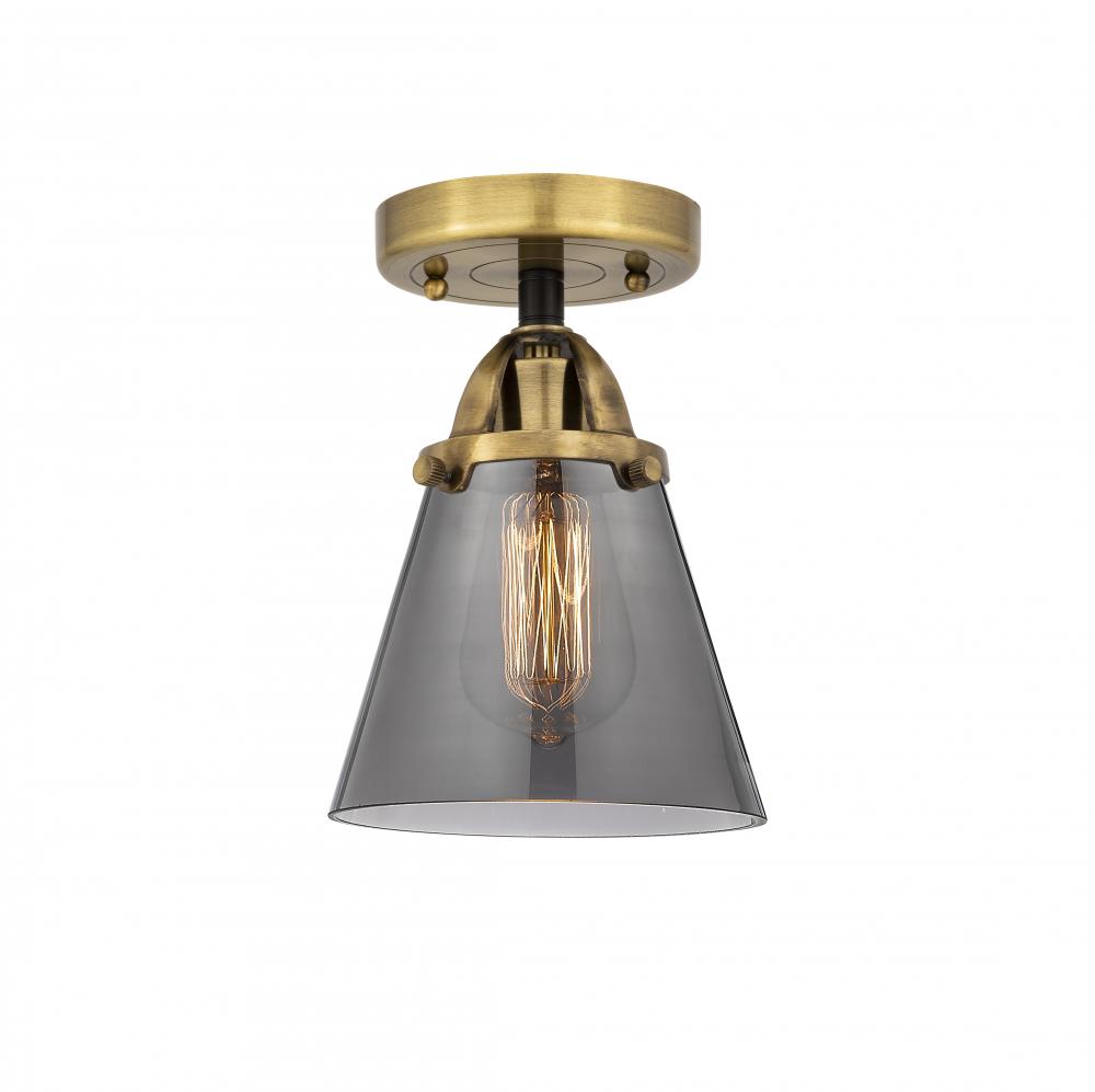 Cone - 1 Light - 6 inch - Black Antique Brass - Semi-Flush Mount