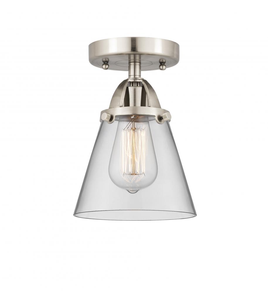 Cone - 1 Light - 6 inch - Brushed Satin Nickel - Semi-Flush Mount