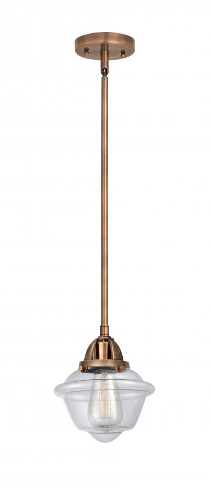 Oxford - 1 Light - 8 inch - Antique Copper - Cord hung - Mini Pendant