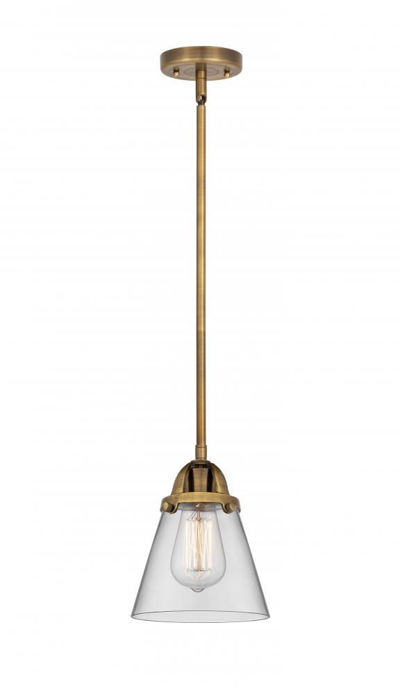 Cone - 1 Light - 6 inch - Brushed Brass - Cord hung - Mini Pendant