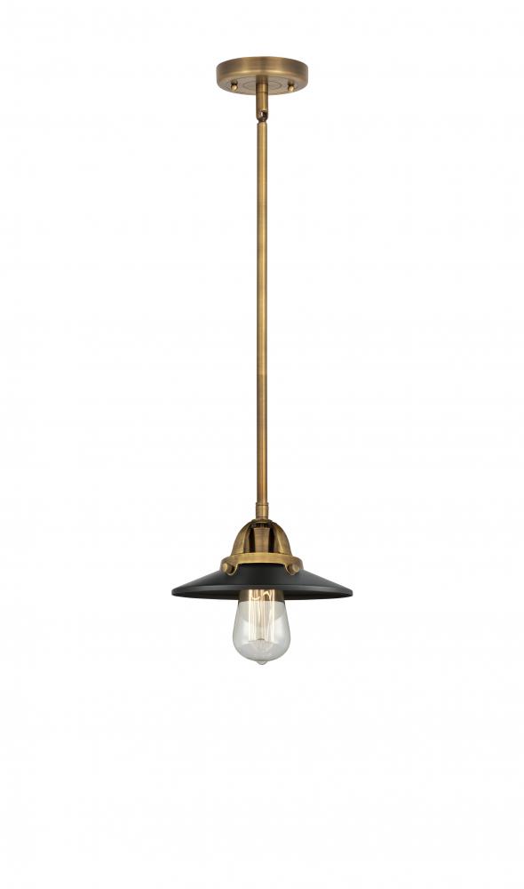 Railroad - 1 Light - 8 inch - Brushed Brass - Cord hung - Mini Pendant