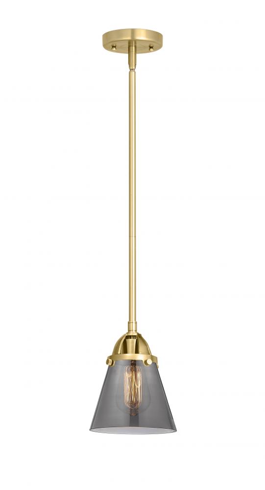 Cone - 1 Light - 6 inch - Satin Gold - Cord hung - Mini Pendant