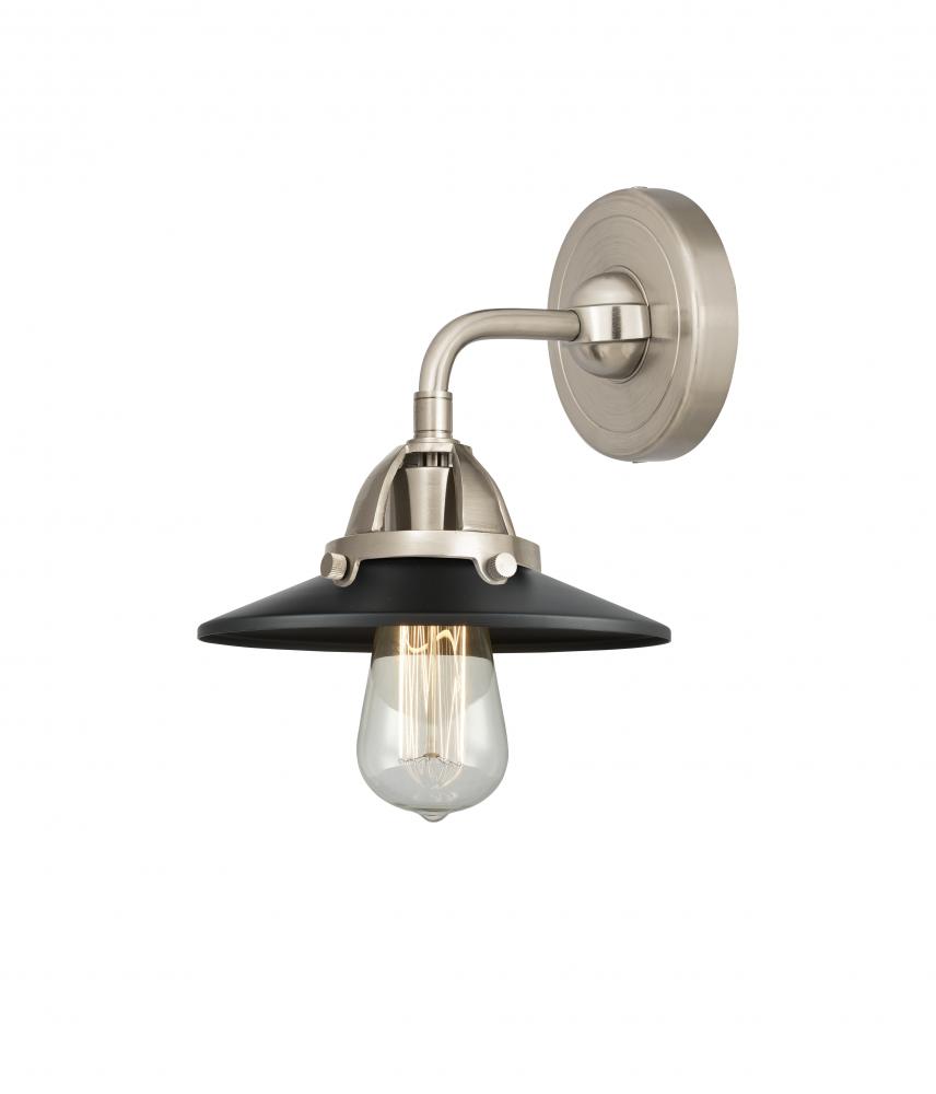 Railroad - 1 Light - 8 inch - Brushed Satin Nickel - Sconce