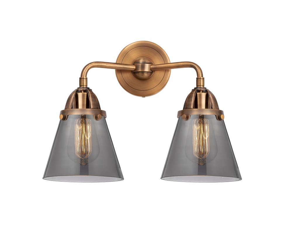 Cone - 2 Light - 14 inch - Antique Copper - Bath Vanity Light