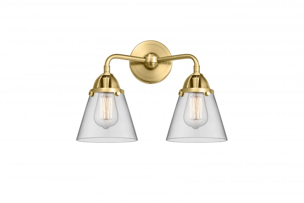 Cone - 2 Light - 14 inch - Satin Gold - Bath Vanity Light