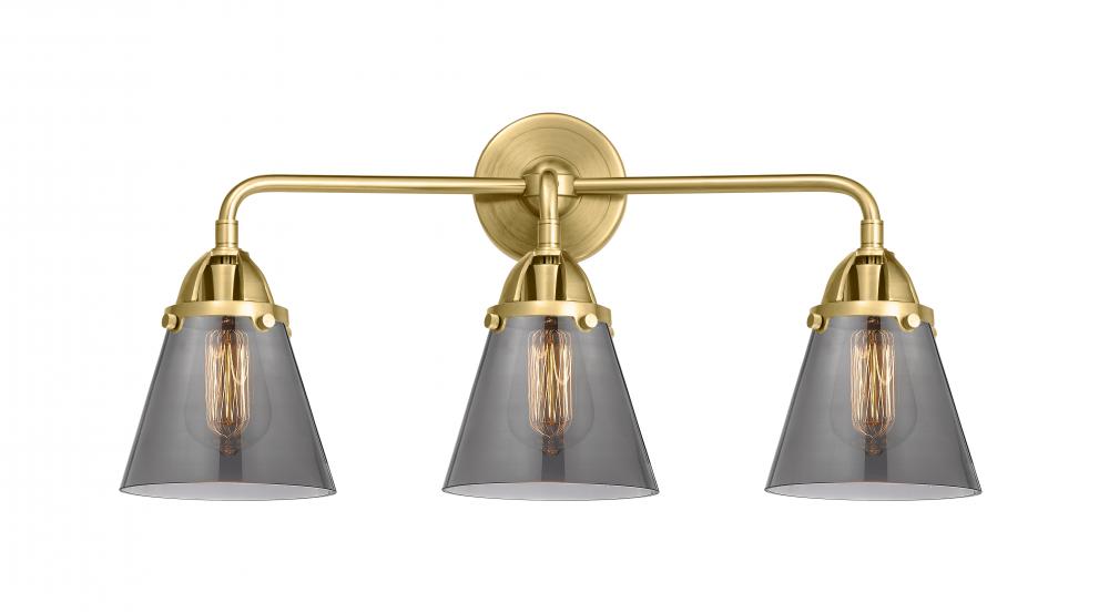 Cone - 3 Light - 24 inch - Satin Gold - Bath Vanity Light