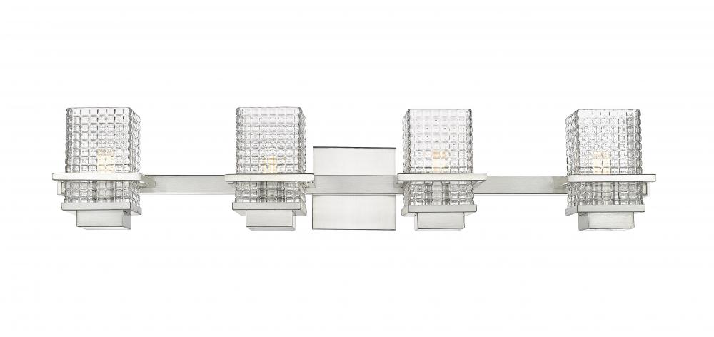 Wellfleet - 4 Light - 33 inch - Satin Nickel - Bath Vanity Light