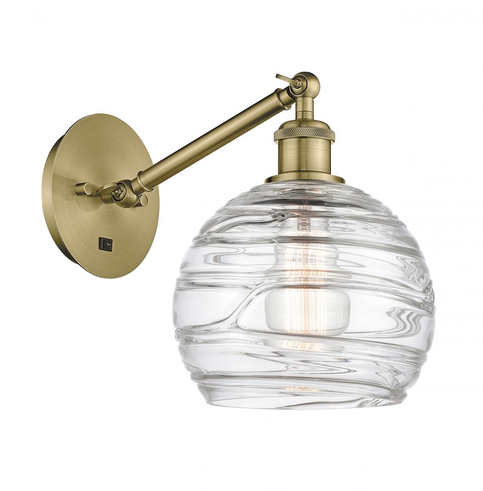 Athens Deco Swirl - 1 Light - 8 inch - Antique Brass - Sconce