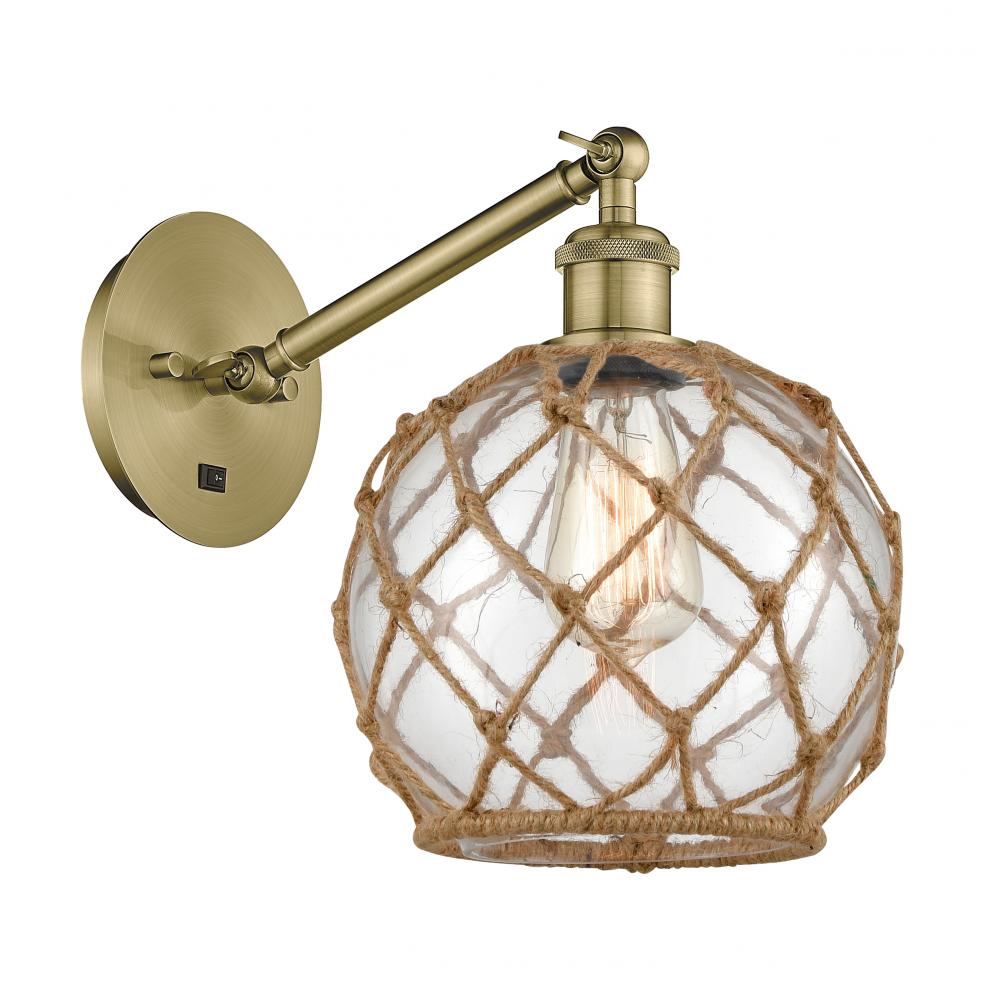 Farmhouse Rope - 1 Light - 8 inch - Antique Brass - Sconce