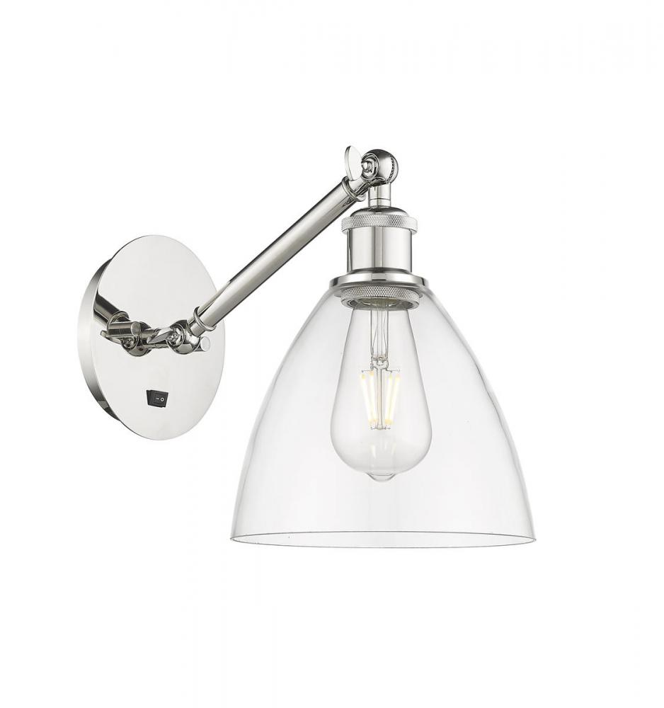 Bristol - 1 Light - 8 inch - Polished Nickel - Sconce