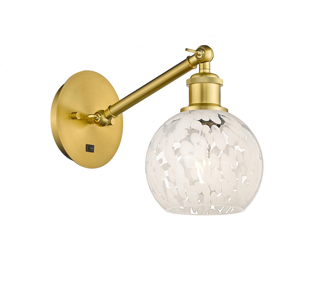 White Mouchette - 1 Light - 6 inch - Satin Gold - Sconce