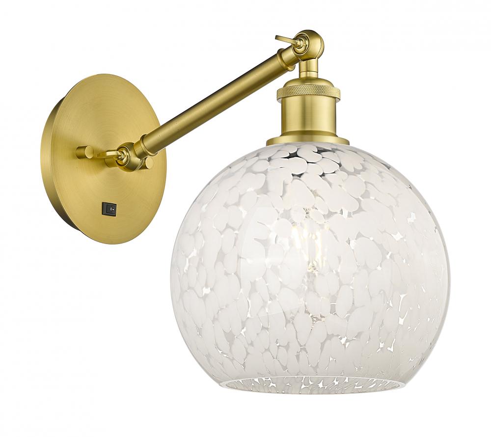 White Mouchette - 1 Light - 8 inch - Satin Gold - Sconce