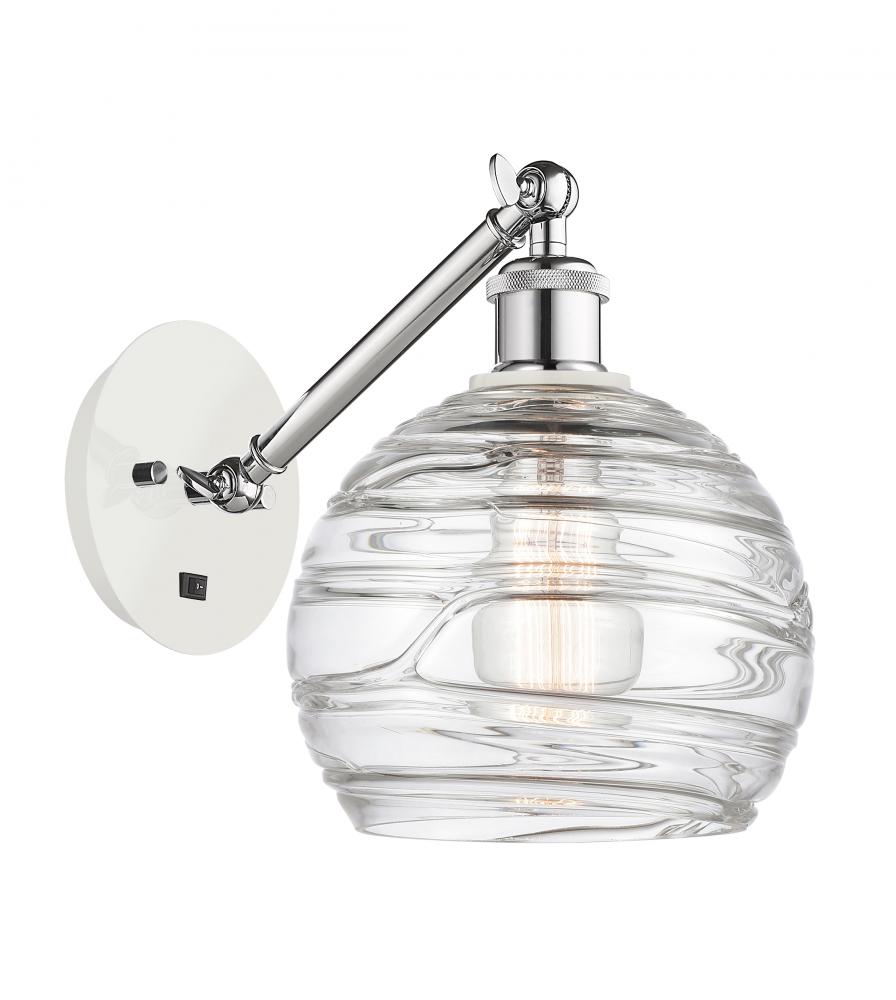 Athens Deco Swirl - 1 Light - 8 inch - White Polished Chrome - Sconce