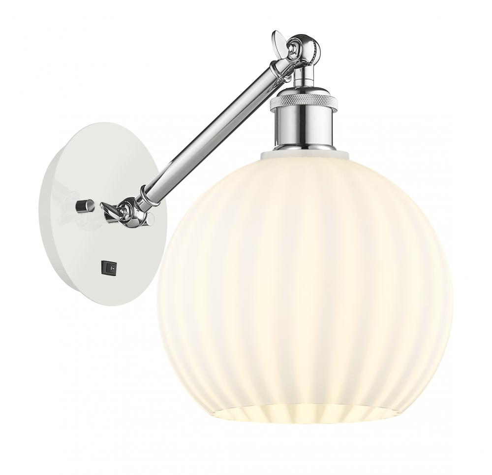 White Venetian - 1 Light - 8 inch - White Polished Chrome - Sconce