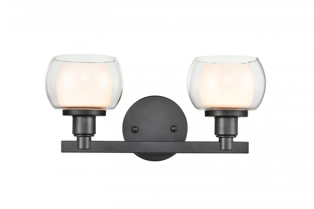 Cairo - 2 Light - 15 inch - Black - Bath Vanity Light