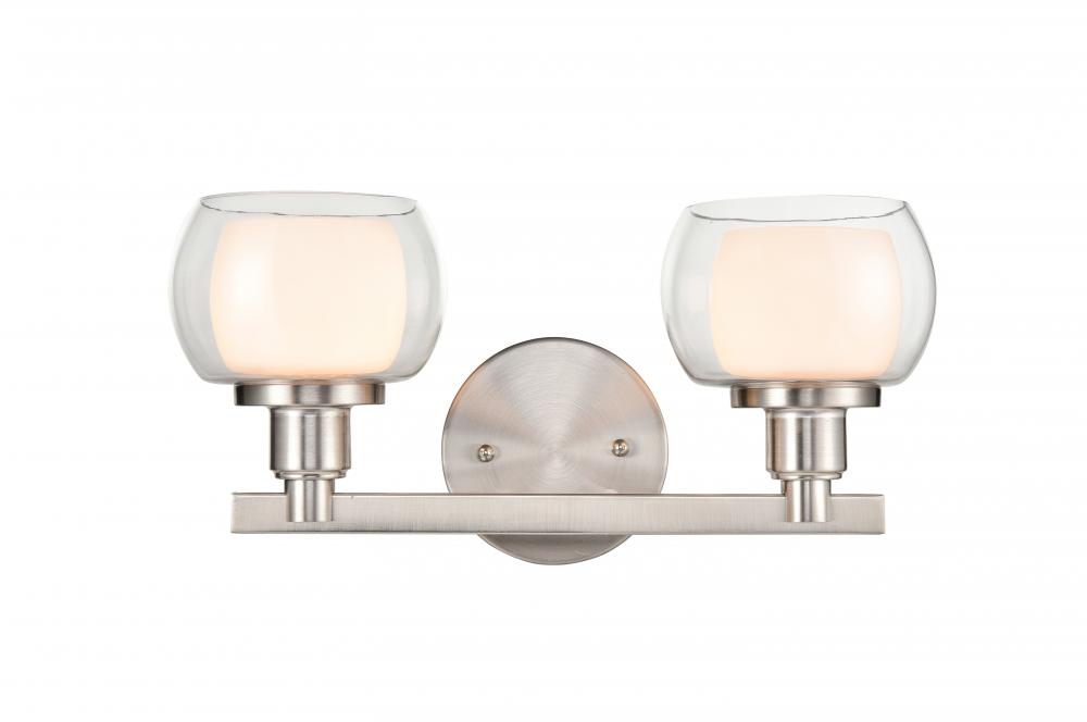 Cairo - 2 Light - 15 inch - Satin Nickel - Bath Vanity Light