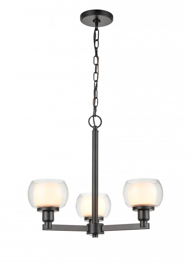 Cairo - 3 Light - 20 inch - Black - Chain Hung - Pendant