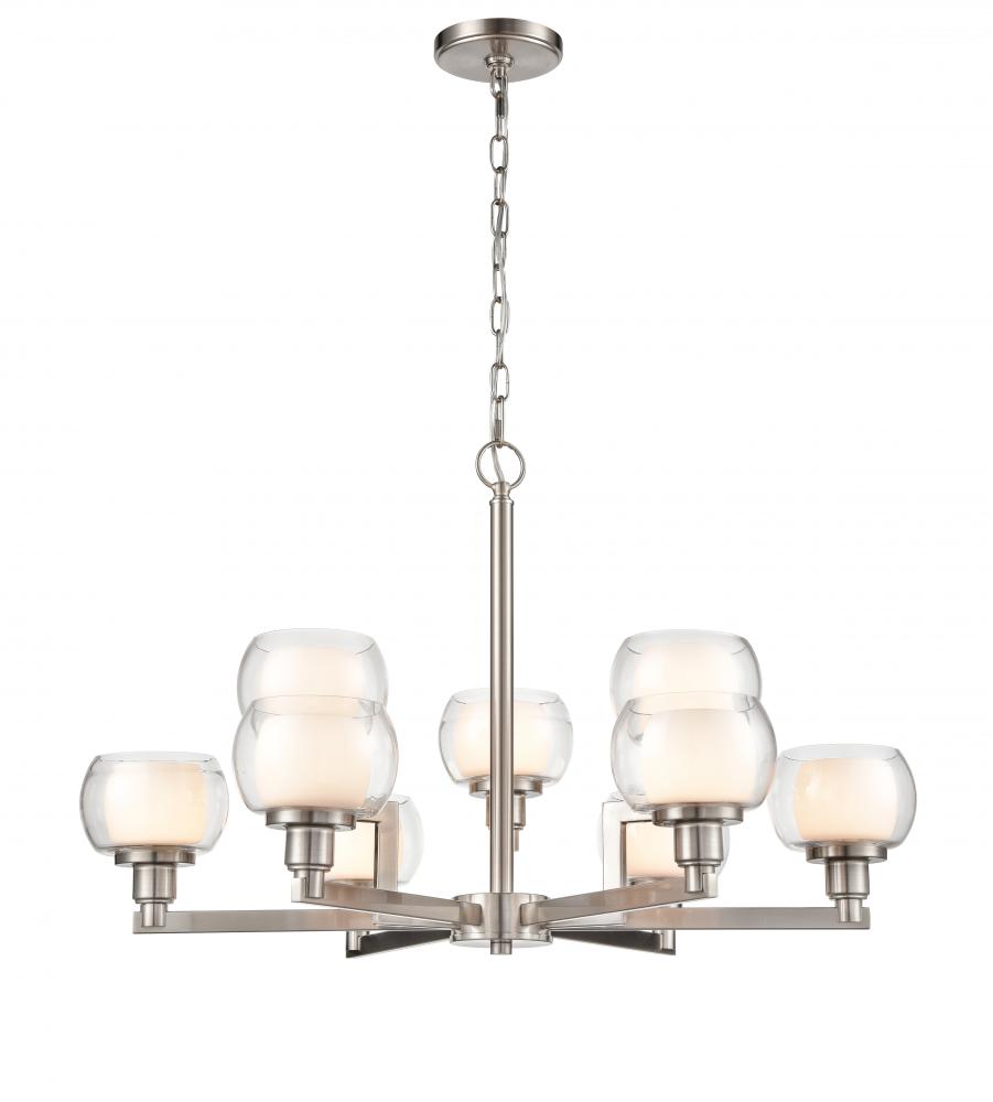 Cairo - 9 Light - 30 inch - Satin Nickel - Chain Hung - Chandelier