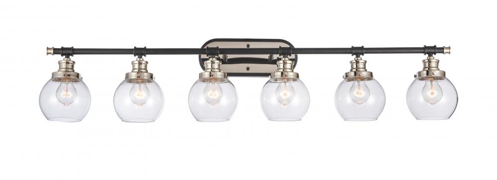 Saybrook - 6 Light - 48 inch - Black Polished Nickel - Bath Vanity Light