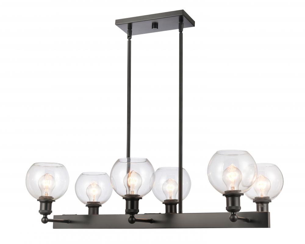 Concord - 6 Light - 35 inch - Matte Black - Cord hung - Island Light