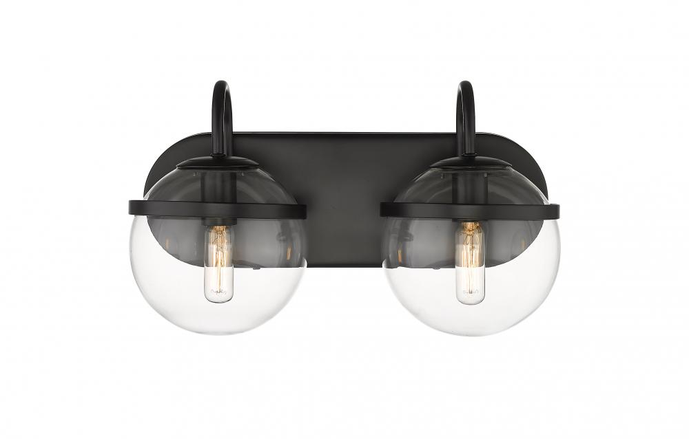 Sands - 2 Light - 14 inch - Matte Black - Bath Vanity Light