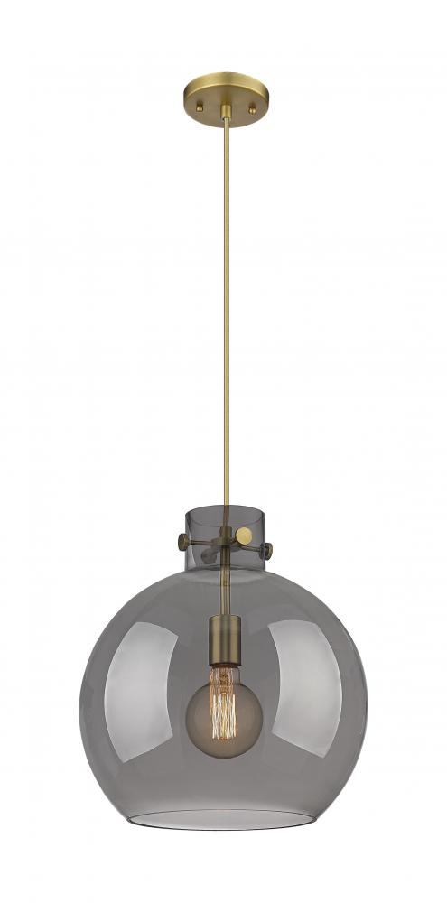 Newton Sphere - 1 Light - 14 inch - Brushed Brass - Cord hung - Pendant
