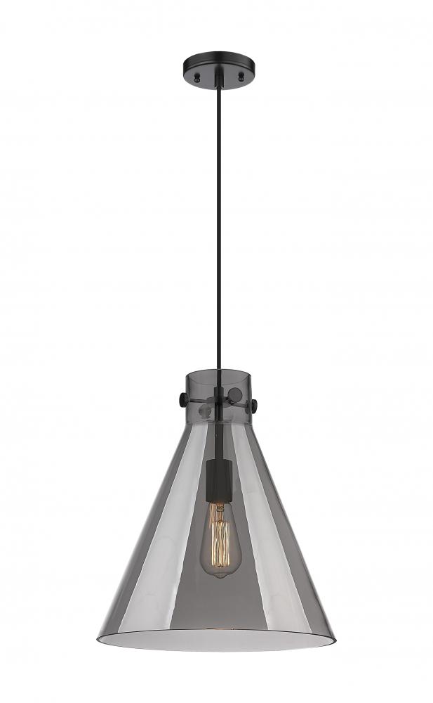 Newton Cone - 1 Light - 14 inch - Matte Black - Cord hung - Pendant