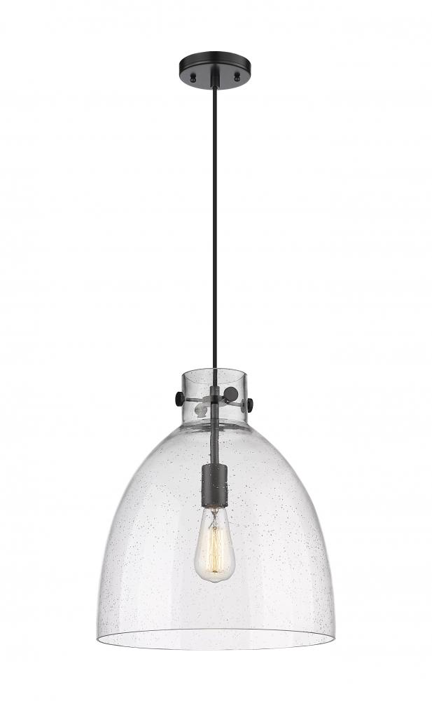 Newton Bell - 1 Light - 14 inch - Matte Black - Cord hung - Pendant