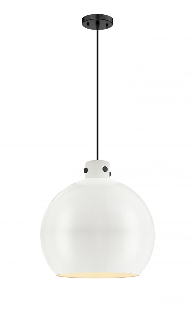Newton Sphere - 1 Light - 18 inch - Matte Black - Cord hung - Pendant