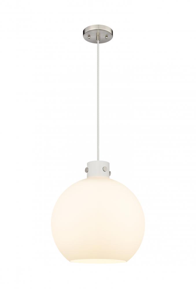 Newton Sphere - 1 Light - 18 inch - Brushed Satin Nickel - Cord hung - Pendant