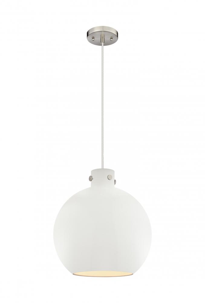 Newton Sphere - 1 Light - 16 inch - Satin Nickel - Cord hung - Pendant