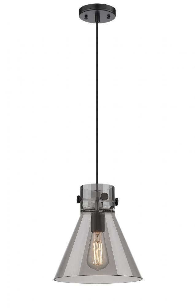 Newton Cone - 1 Light - 10 inch - Matte Black - Cord hung - Pendant