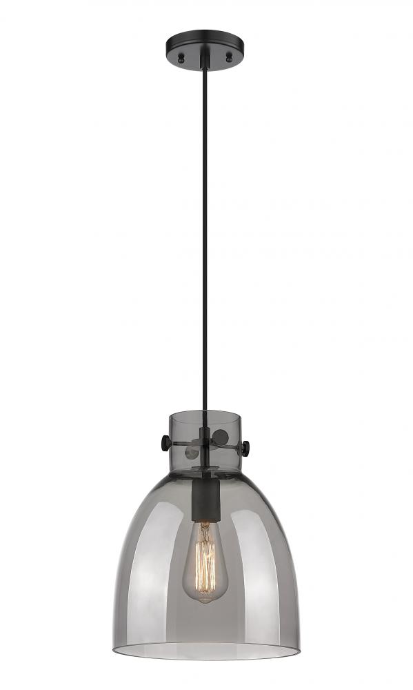 Newton Bell - 1 Light - 10 inch - Matte Black - Cord hung - Pendant