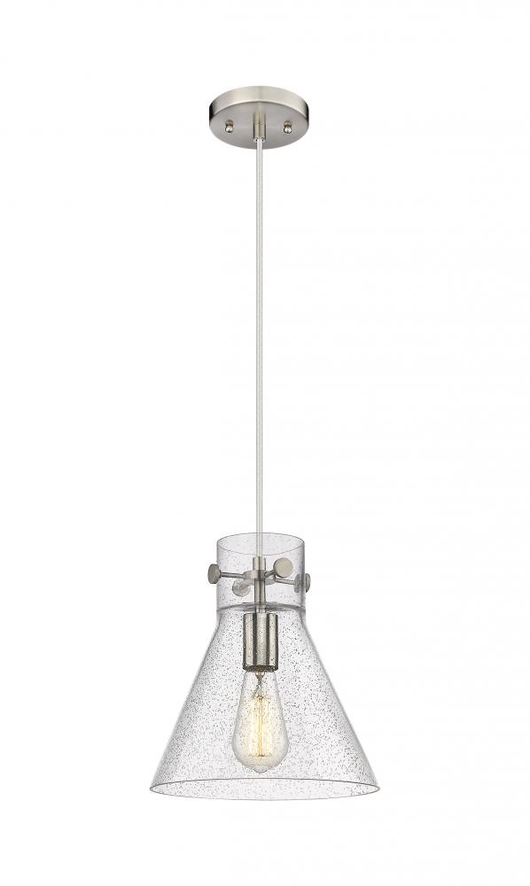 Newton Cone - 1 Light - 10 inch - Satin Nickel - Cord hung - Pendant