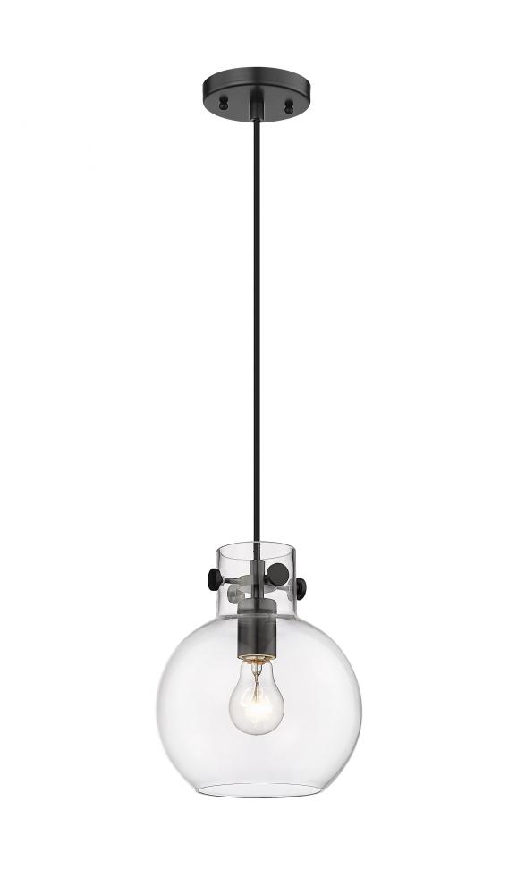 Newton Sphere - 1 Light - 8 inch - Matte Black - Cord hung - Pendant