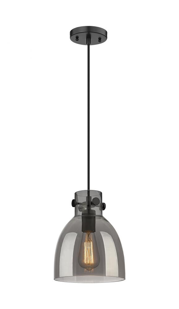 Newton Bell - 1 Light - 8 inch - Matte Black - Cord hung - Pendant
