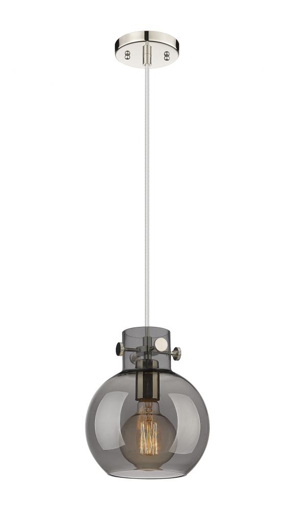 Newton Sphere - 1 Light - 8 inch - Polished Nickel - Cord hung - Mini Pendant