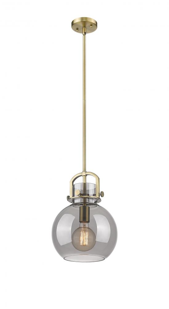 Newton Sphere - 1 Light - 10 inch - Brushed Brass - Stem Hung - Mini Pendant