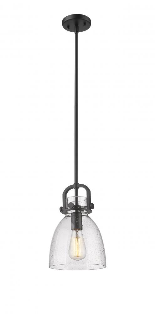 Newton Bell - 1 Light - 8 inch - Matte Black - Mini Pendant