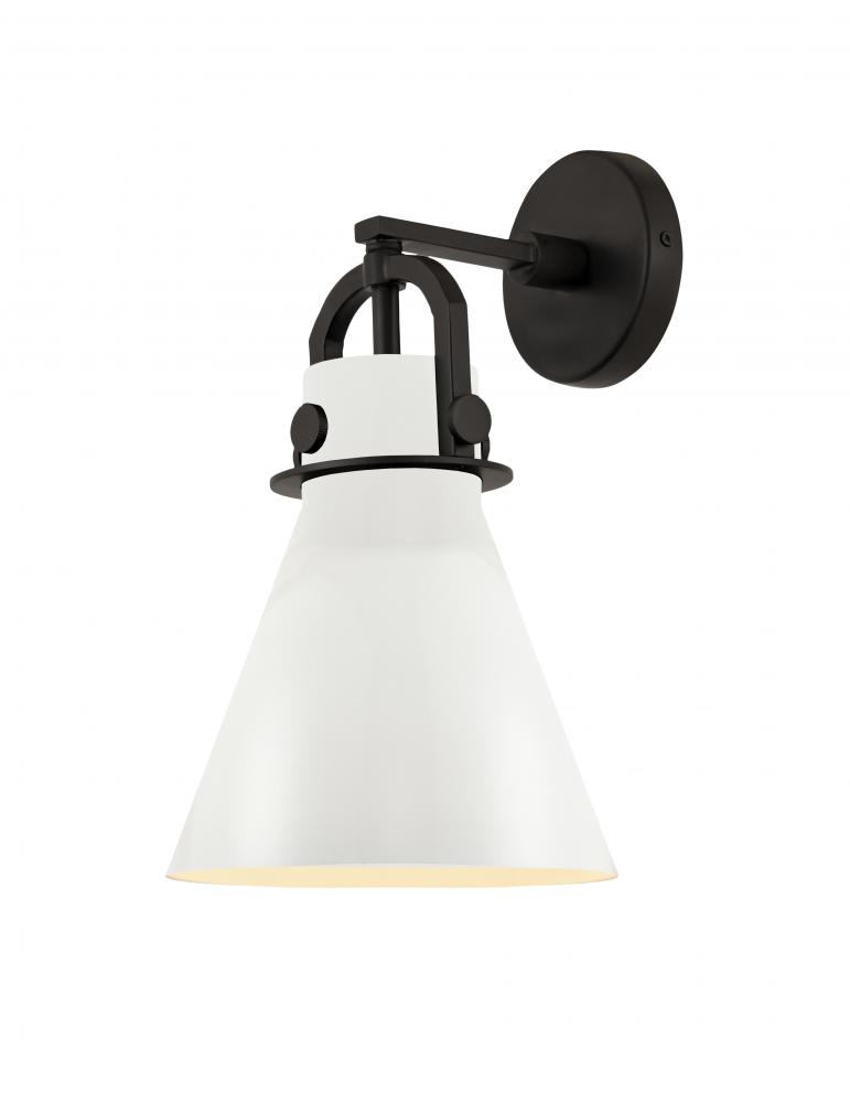 Newton Cone - 1 Light - 8 inch - Matte Black - Sconce