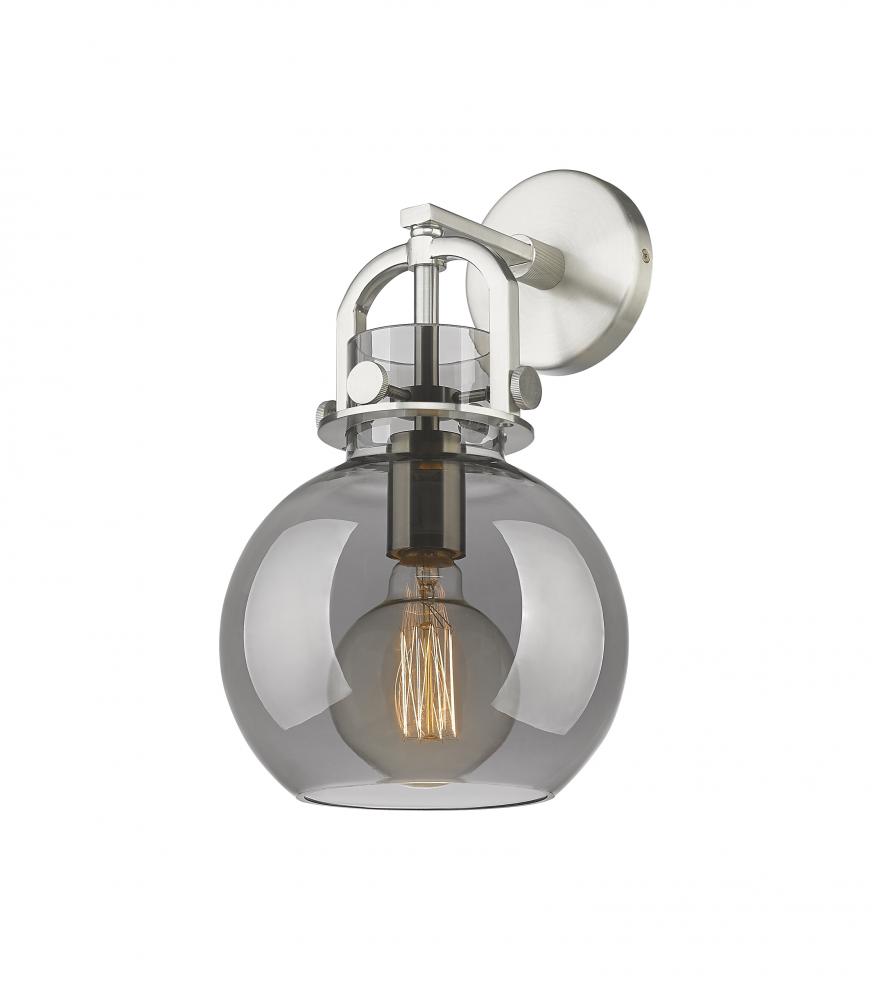 Newton Sphere - 1 Light - 8 inch - Brushed Satin Nickel - Sconce