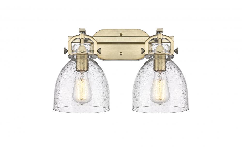 Newton Bell - 2 Light - 17 inch - Brushed Brass - Bath Vanity Light