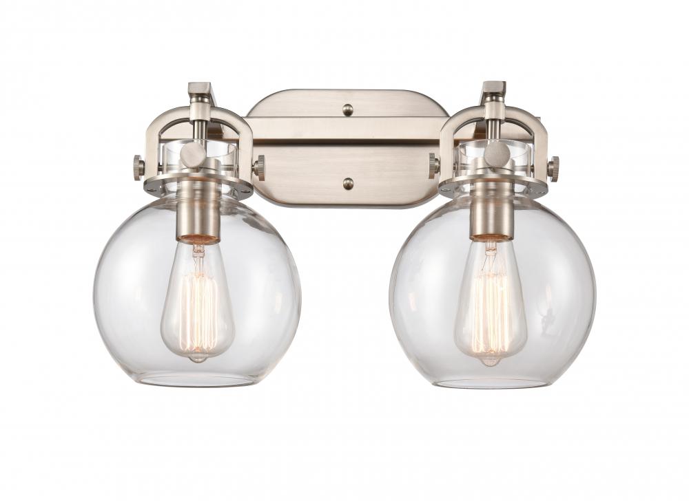 Newton Sphere - 2 Light - 17 inch - Polished Nickel - Bath Vanity Light