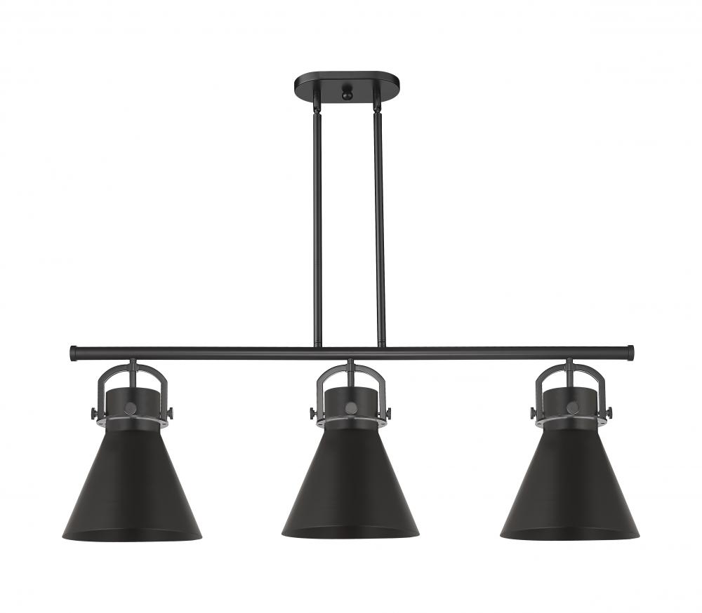 Newton Cone - 3 Light - 42 inch - Matte Black - Island Light