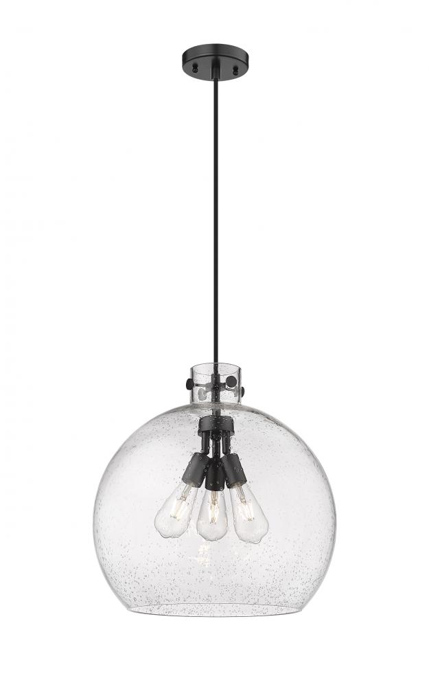 Newton Sphere - 3 Light - 18 inch - Matte Black - Cord hung - Pendant